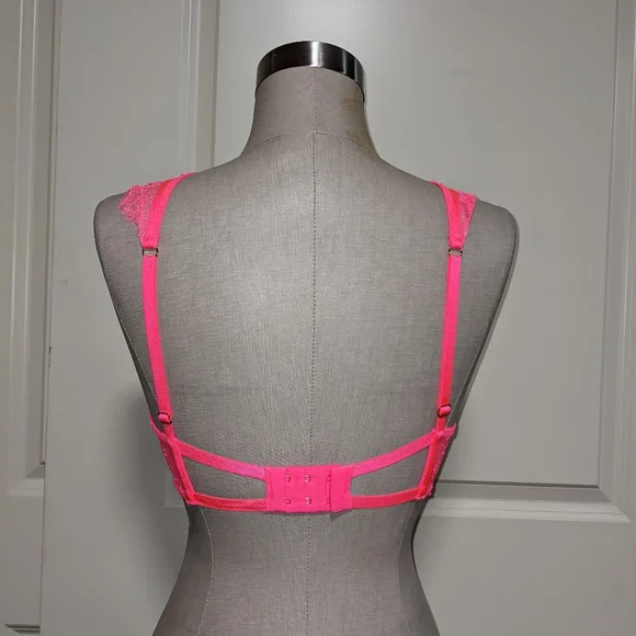 32D Pink Neon Bra - Picture 2 of 3